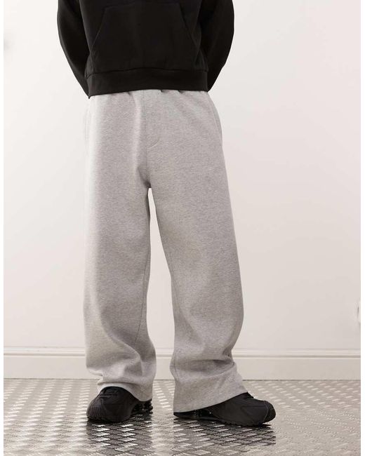 Weekday Gray Heavyweight Jersey Oversized Wide Leg joggers for men