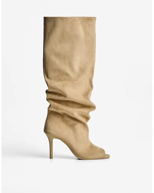 Bershka Natural Stiletto-heel Open Boots