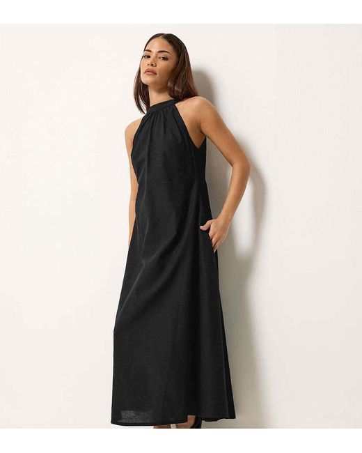 PixieGirl Black Petite Halter Neck Maxi Dress