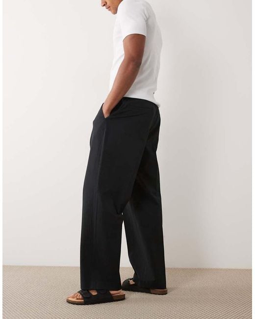 ASOS White Smart Wide Leg Trousers for men