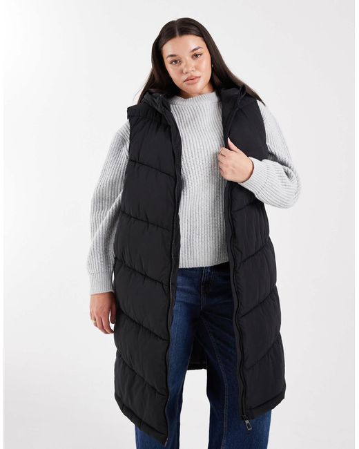 Doudoune longue sans manches ONLY en coloris Blue