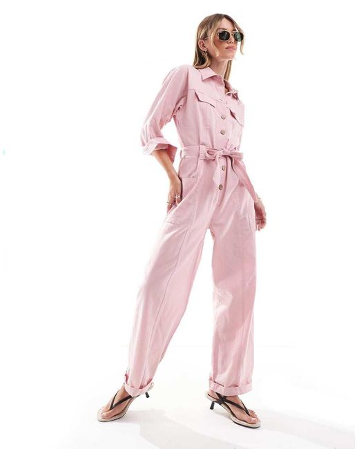 Mango Oversized Overall in het Pink