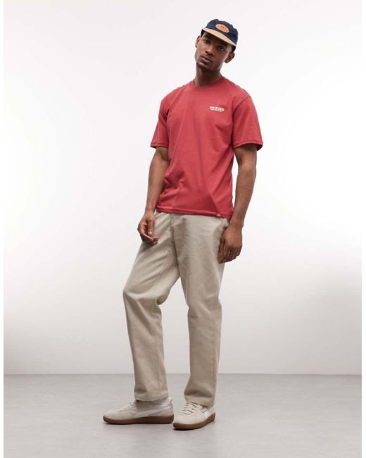 Dickies Red Sunflower Back Print T-Shirt for men