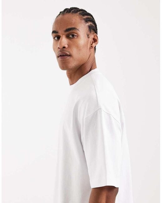 ASOS White Circular Design Collection Super Heavyweight Boxy Oversized T-shirt for men