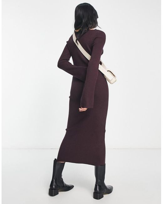 River Island Purple Sweetheart Neck Bodycon Dress