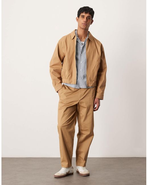 Blouson harrington d'ensemble élégant en coton peau ASOS pour homme en coloris Natural