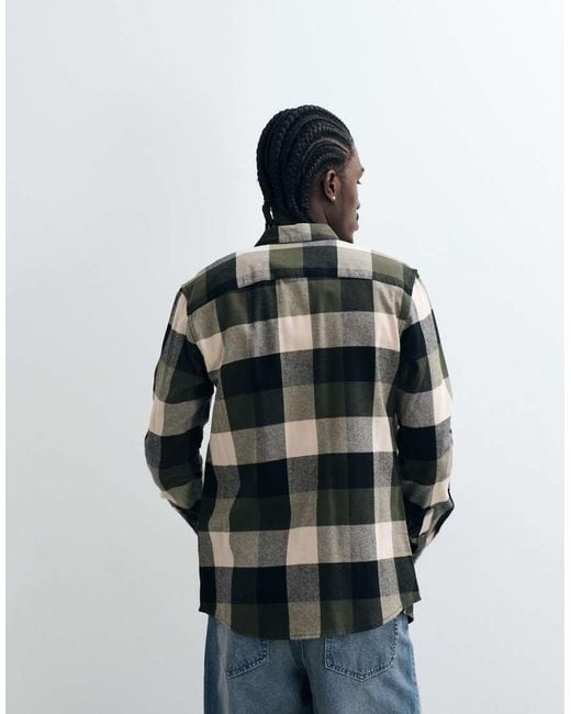 Only & Sons Gray Buffalo Check Shirt for men