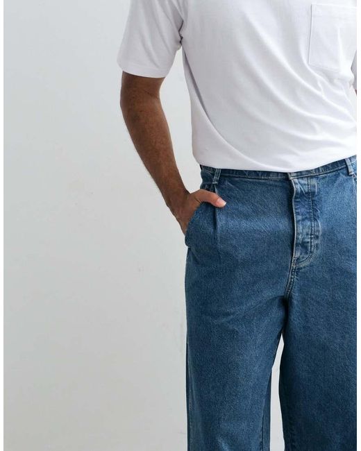 ASOS Blue Circular Design Collection Relaxed Tapered Jeans for men