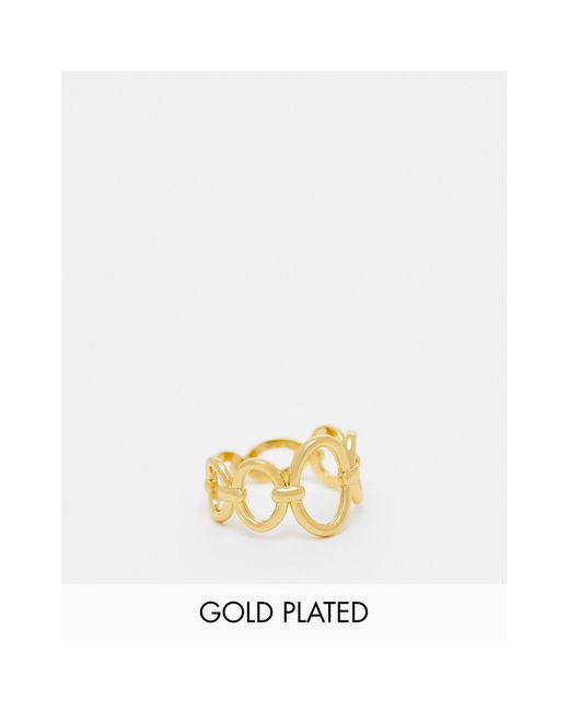 ASOS White 14k Plated Ring With Graduated Circle Design