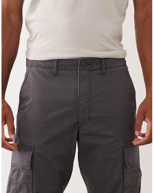 Jack & Jones Gray Straight Cargo Trousers for men