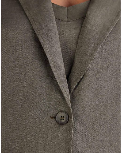 Intimissimi Gray The Pure Linen Plain-Weave Linen Jacket