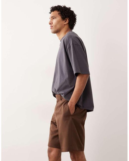 ASOS Brown Tailored Regular Shorts for men