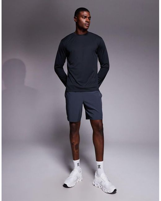 4505 Blue Quick Dry Technical Mesh Relaxed Fit Long Sleeve Running T-shirt for men