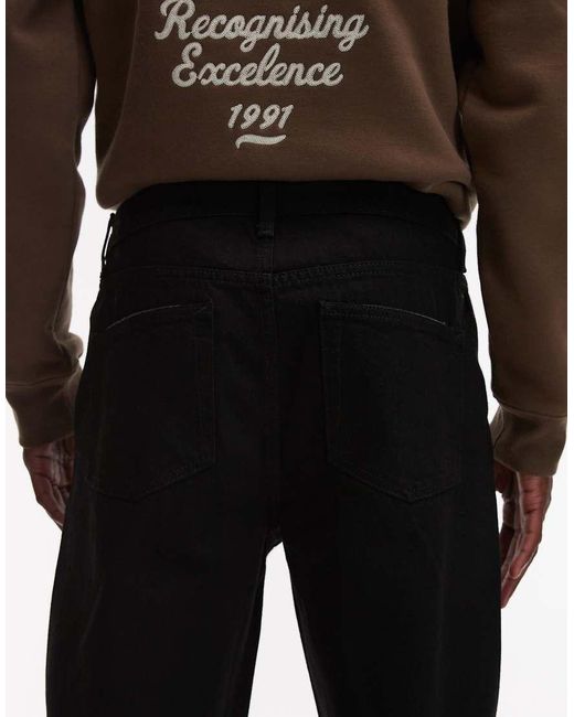 Topman Black Taper Jeans for men