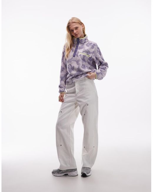 Columbia Purple Helvetia Ii Printed Cropped Half Snap Fleece
