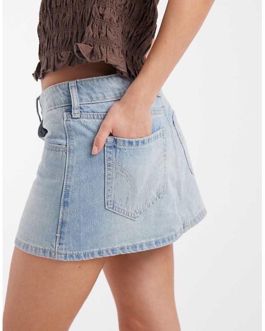Hollister Blue Y2K Denim Mini Skort