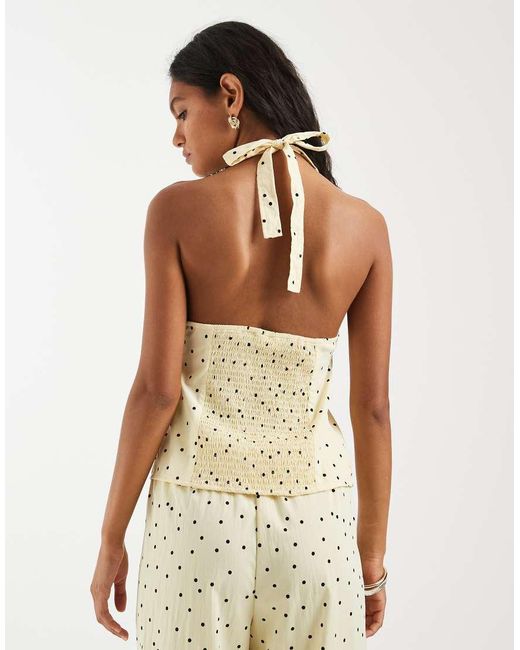 Object White Woven Halter Neck Top