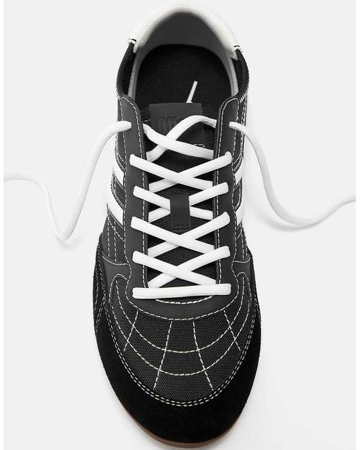 Pull&Bear White Retro Topstitched Trainers for men