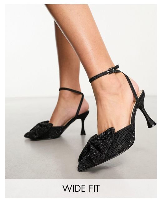 Glamorous Natural Embellished Bow Heeled Sandals