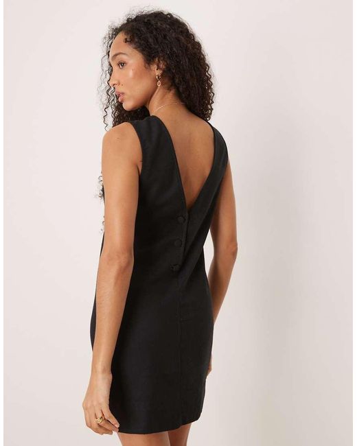 Pimkie Black Linen Blend Sleeveless Mini Dress