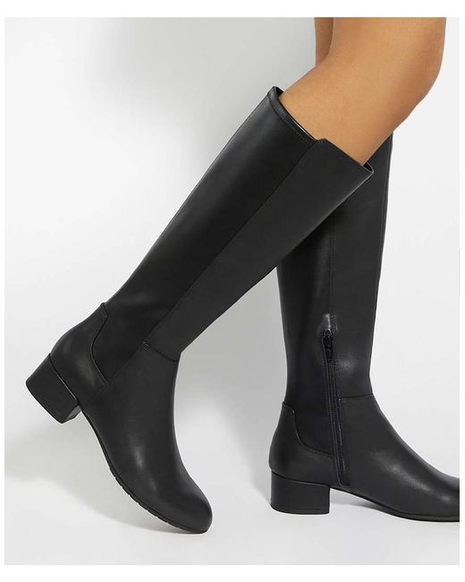 Dune Black Wide Fit Tayla Boot Shoe