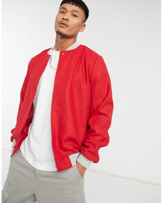 Actual - veste en laine style universitaire ASOS pour homme en coloris Red