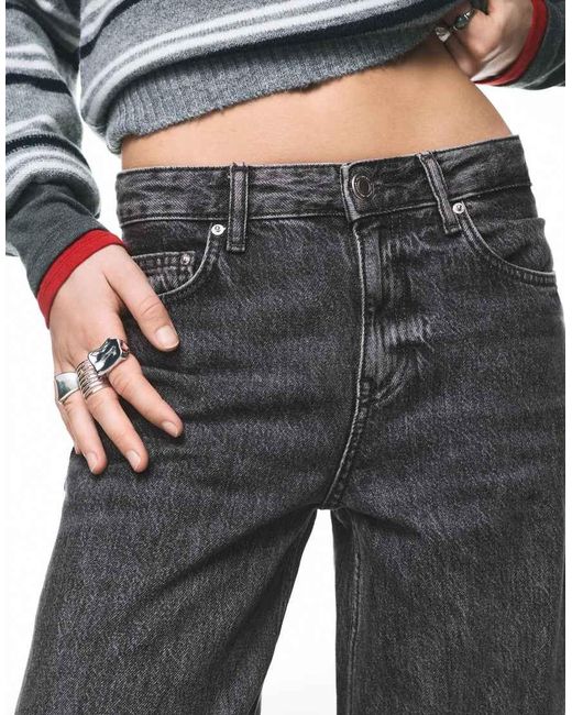 Pull&Bear Blue Low-rise Wide-leg Jeans