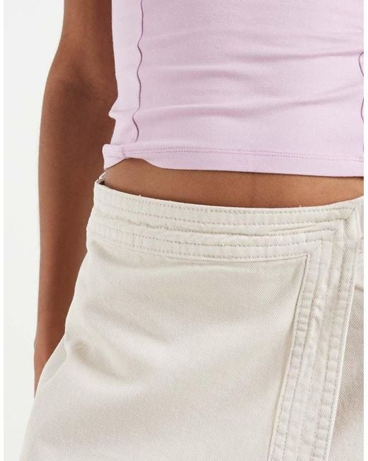 Vero Moda White Denim Wrap Mini Skirt