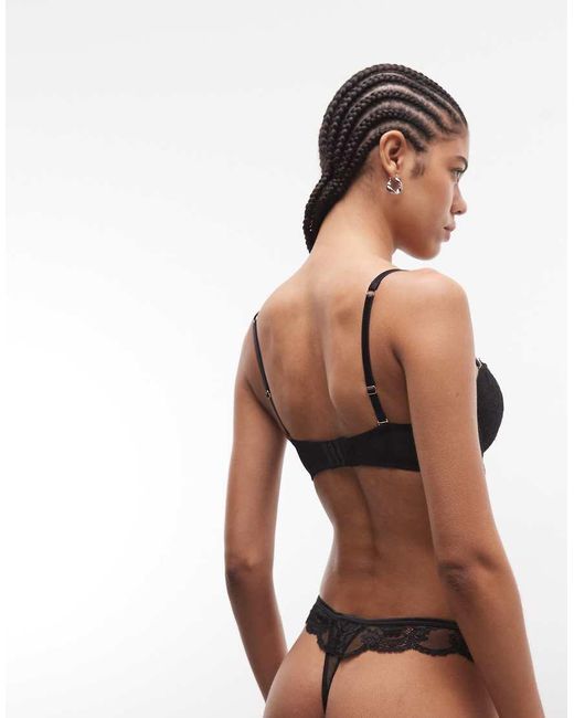 ASOS Black Lola Lace Thong With Keyhole Detail