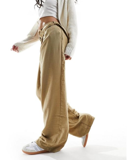 Pantalones Marrones Holgados De Talle Alto De de Pimkie de color Neutro Lyst