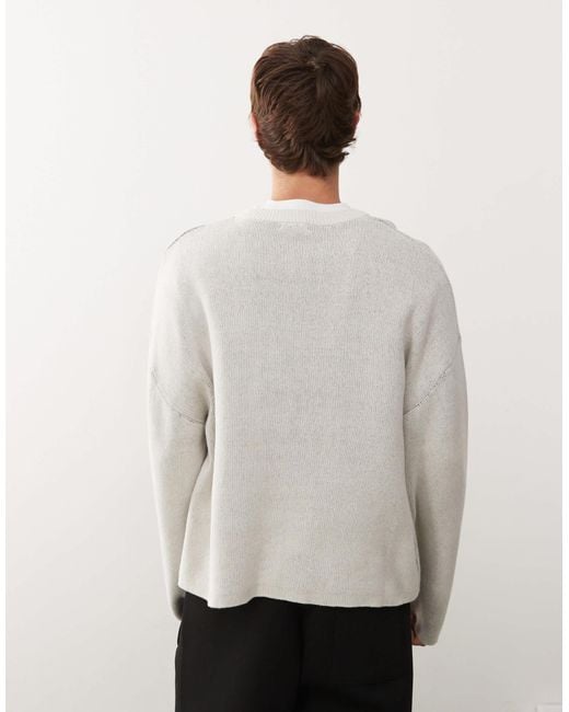 Weekday White Jumper With Broken Graphic for men