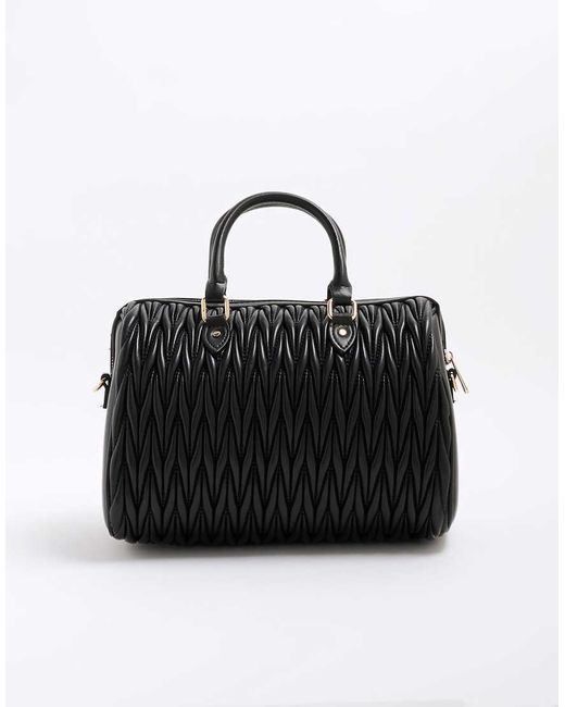 River Island Black Faux Leather Scrunch Cross Body Bag