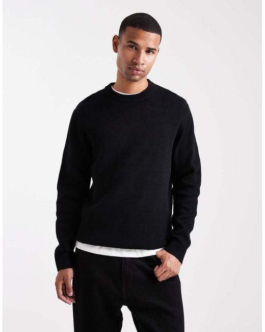 Jack & Jones Premium – strickpullover in Black für Herren