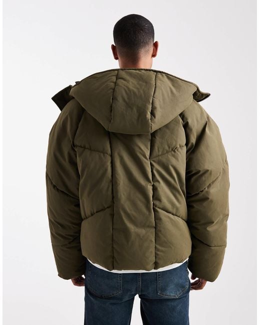ASOS – übergroße, e steppjacke in Green für Herren