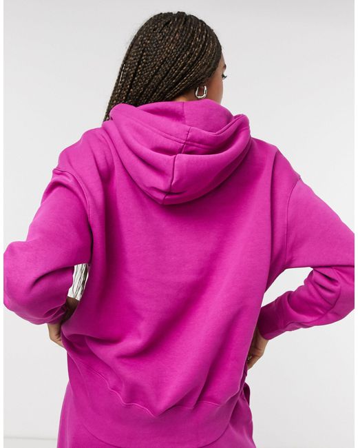 Nike mini swoosh oversized cropped purple sweatshir sale