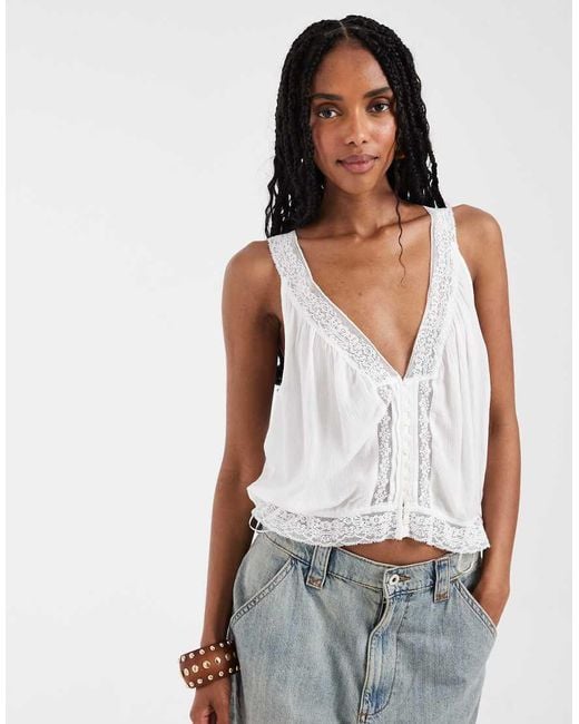 Free People White Celeste Tank Top