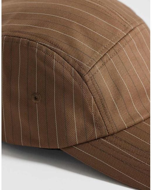 ASOS Brown Nylon Tech Stripe Cap for men