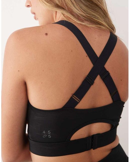 4505 Black Active High Support Sports Bra With Removable Padding And Adjustable Straps