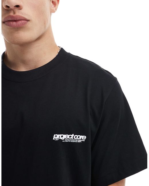 Jack & Jones Black Oversized T-shirt With Text Backprint for men