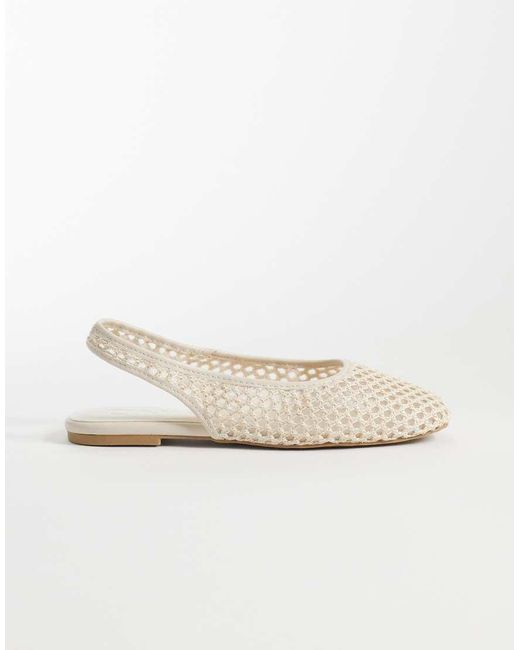 ONLY Natural Sling Back Mesh Ballerina