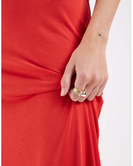 ASOS Red Modal Blend Slip Dress