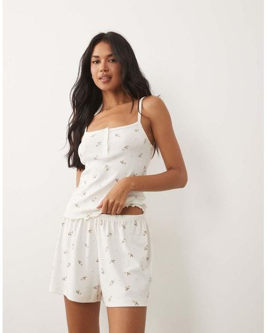 ASOS White Mix & Match Pointelle Pyjama Short