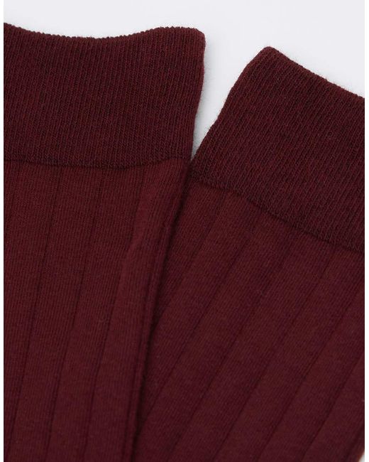 Calzedonia Red Ribbed Mid-Calf Socks