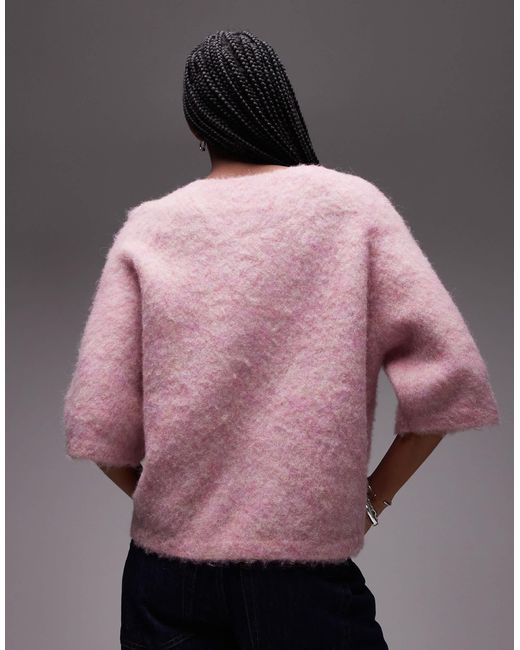 & Other Stories Pink – kurzärmliger strickpullover