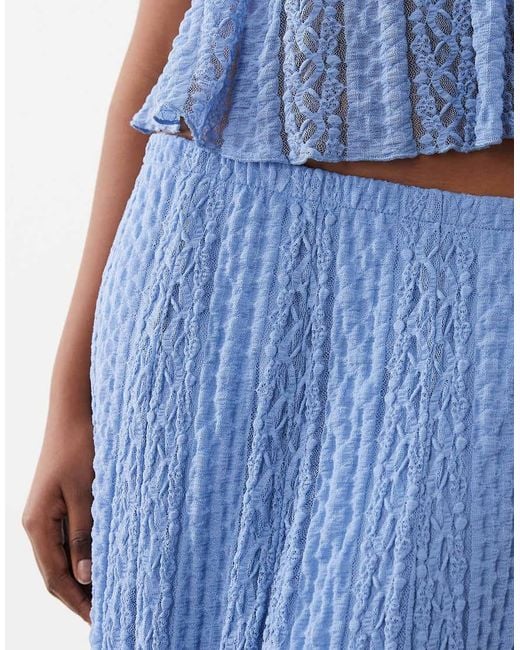 Gina Tricot Blue Co-ord Lace Maxi Skirt