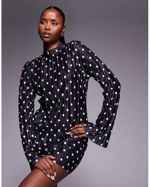 plisse long sleeve dress Plisse Maxi Dress