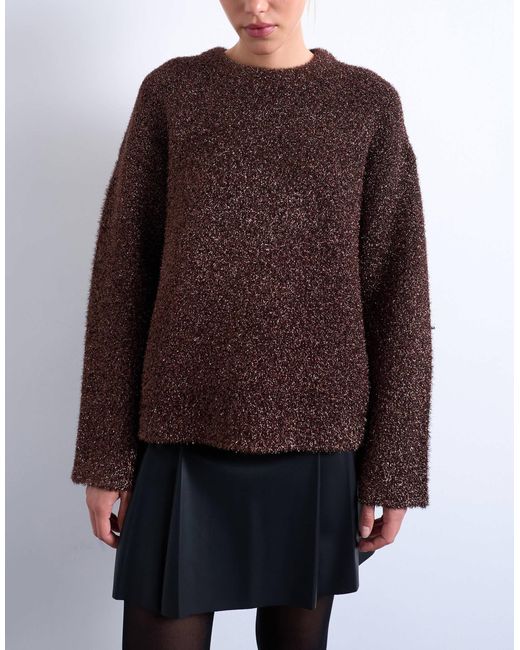 TOPSHOP Brown – brauner oversize-strickpullover