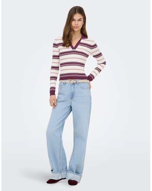 ONLY White Knitted Pullover