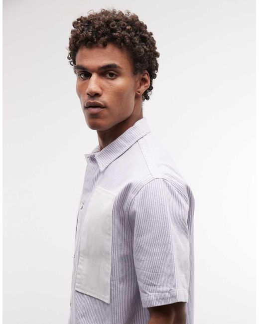 Stan Ray White Stripe Short Sleeve Shirt for men