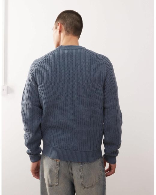 Collusion Blue Knitted Sweat for men